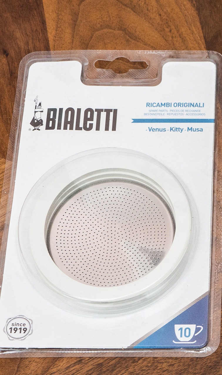 Bialetti - zestaw uszczelek z sitkiem | do kawiarek stalowych 10tz