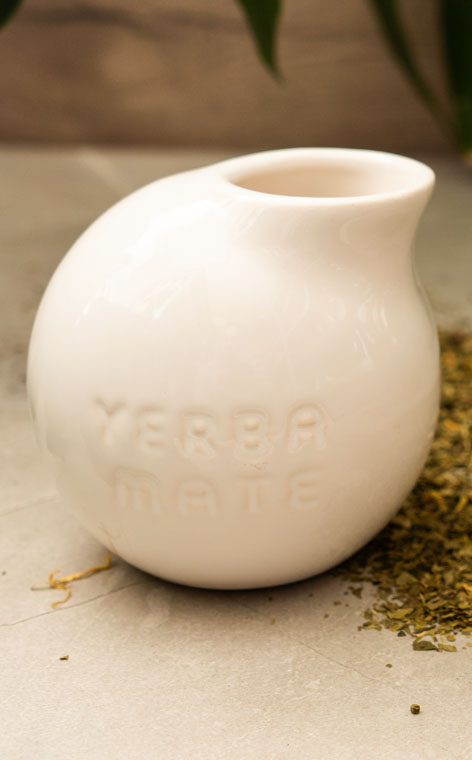 Naczynie ceramiczne Kula biała  | tykwa do yerba mate | 280 ml