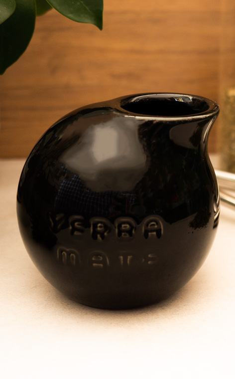 Naczynie ceramiczne Kula czarna  | tykwa do yerba mate | 280 ml