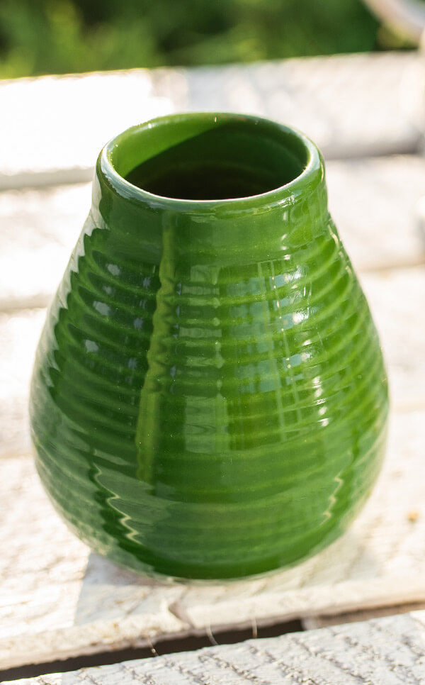 Tykwa - Ceramiczna miodowo zielona | naczynie do yerby | 250 ml